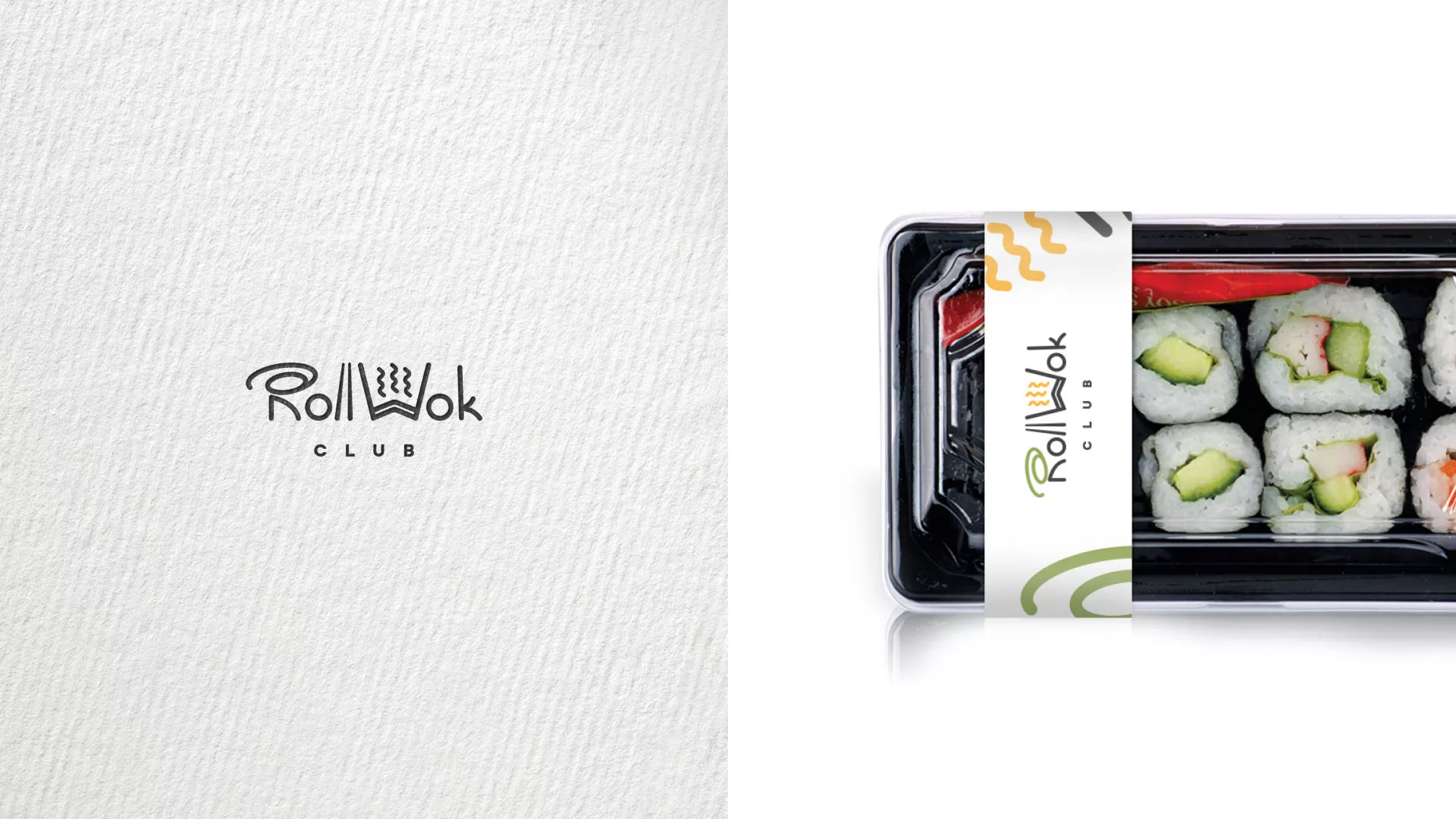 Разработка наклеек для суши-бара «Roll Wok Club» в Калининске